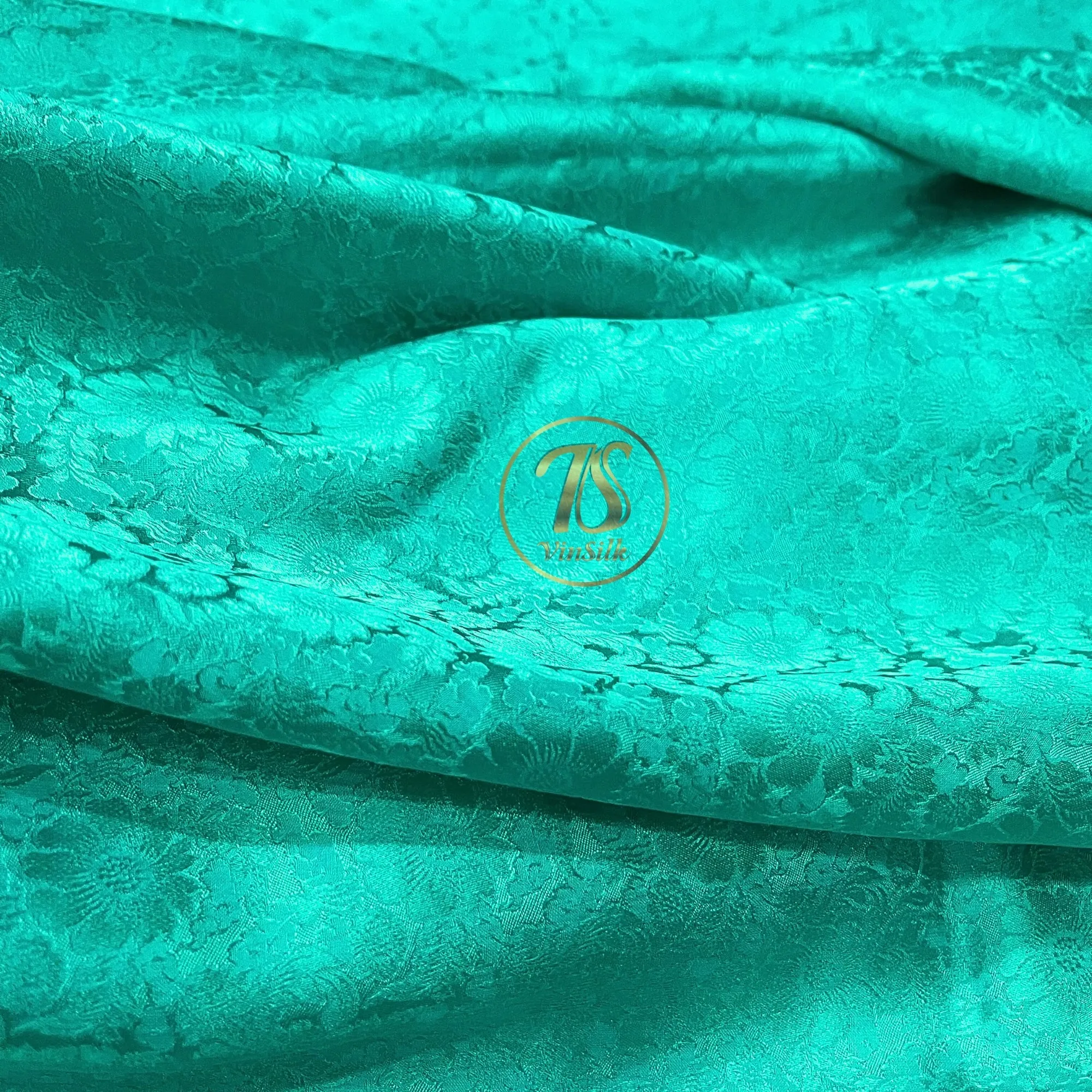 100% PURE MULBERRY SILK fabric by the yard – Floral silk fabric - Light Blue Floral Silk Fabric - Chrysanthemum pattern – Silk for sewing