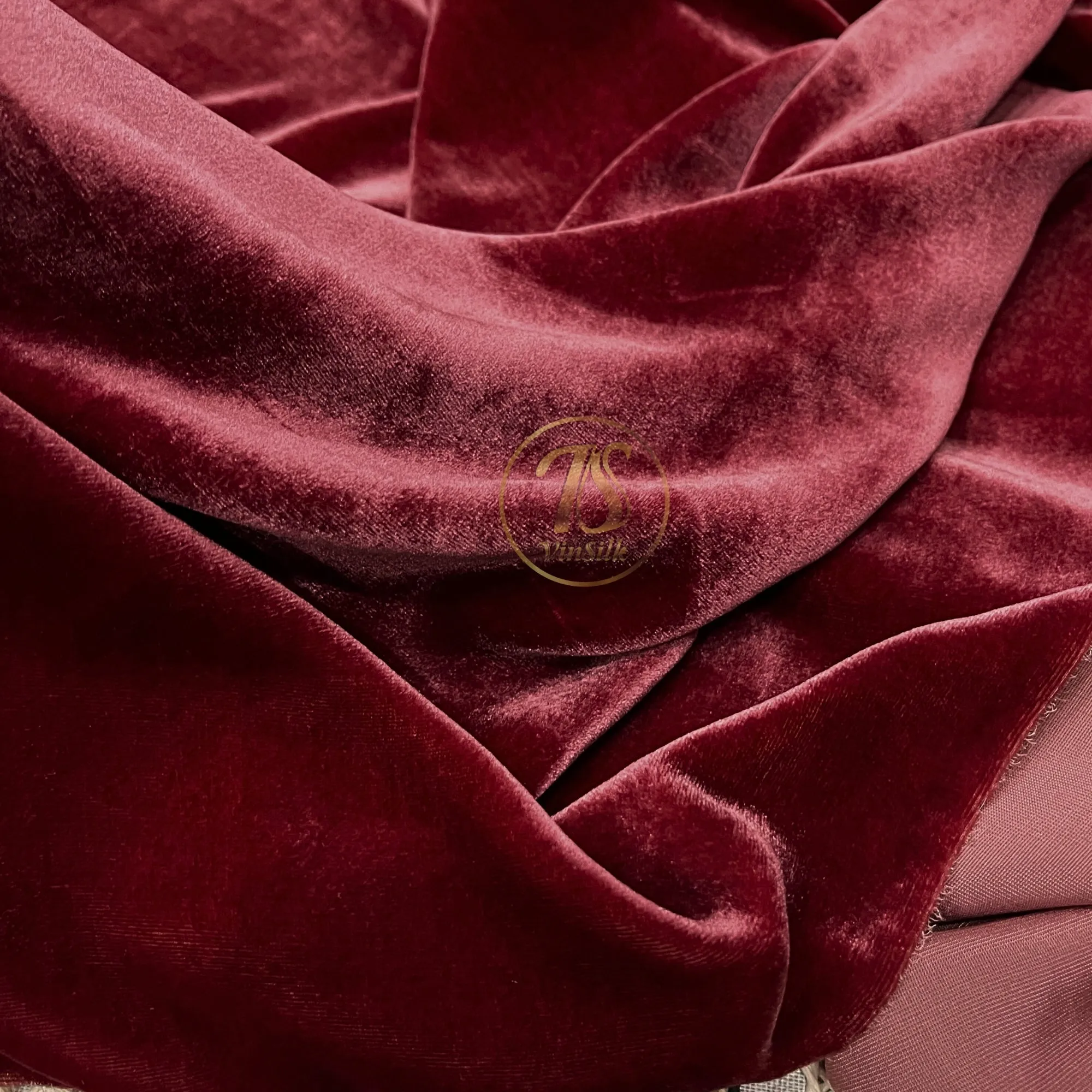 100% Pure Mulberry Silk Velvet Fabric by the yard – Red Silk Velvet for Dress, Skirt, High End Garment – Silk for sewing