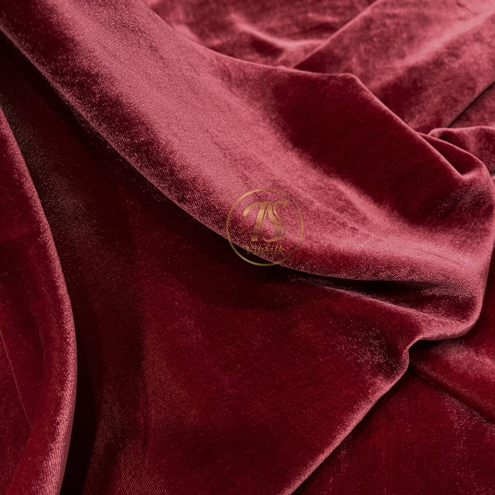 100% Pure Mulberry Silk Velvet Fabric by the yard – Red Silk Velvet for Dress, Skirt, High End Garment – Silk for sewing