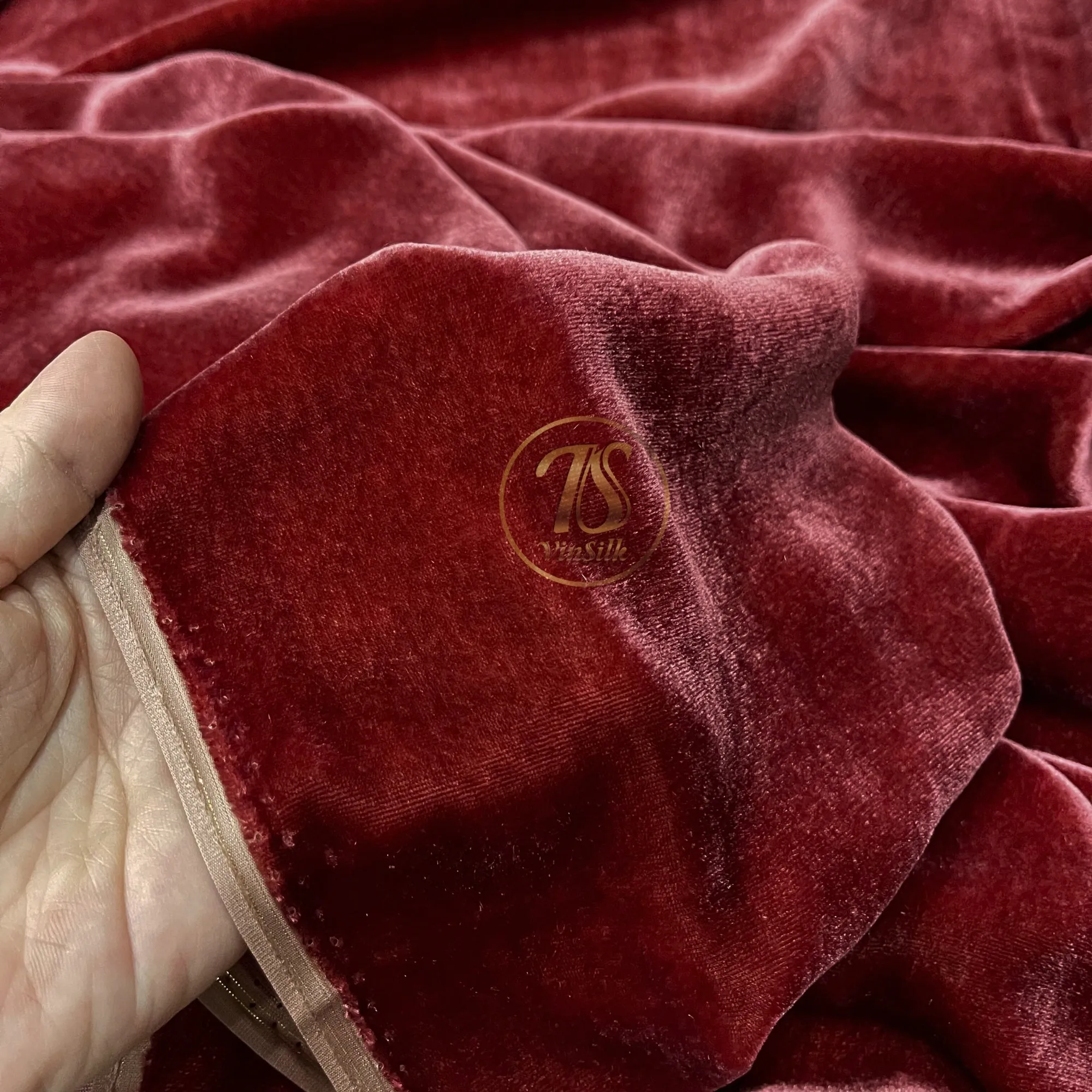 100% Pure Mulberry Silk Velvet Fabric by the yard – Red Silk Velvet for Dress, Skirt, High End Garment – Silk for sewing