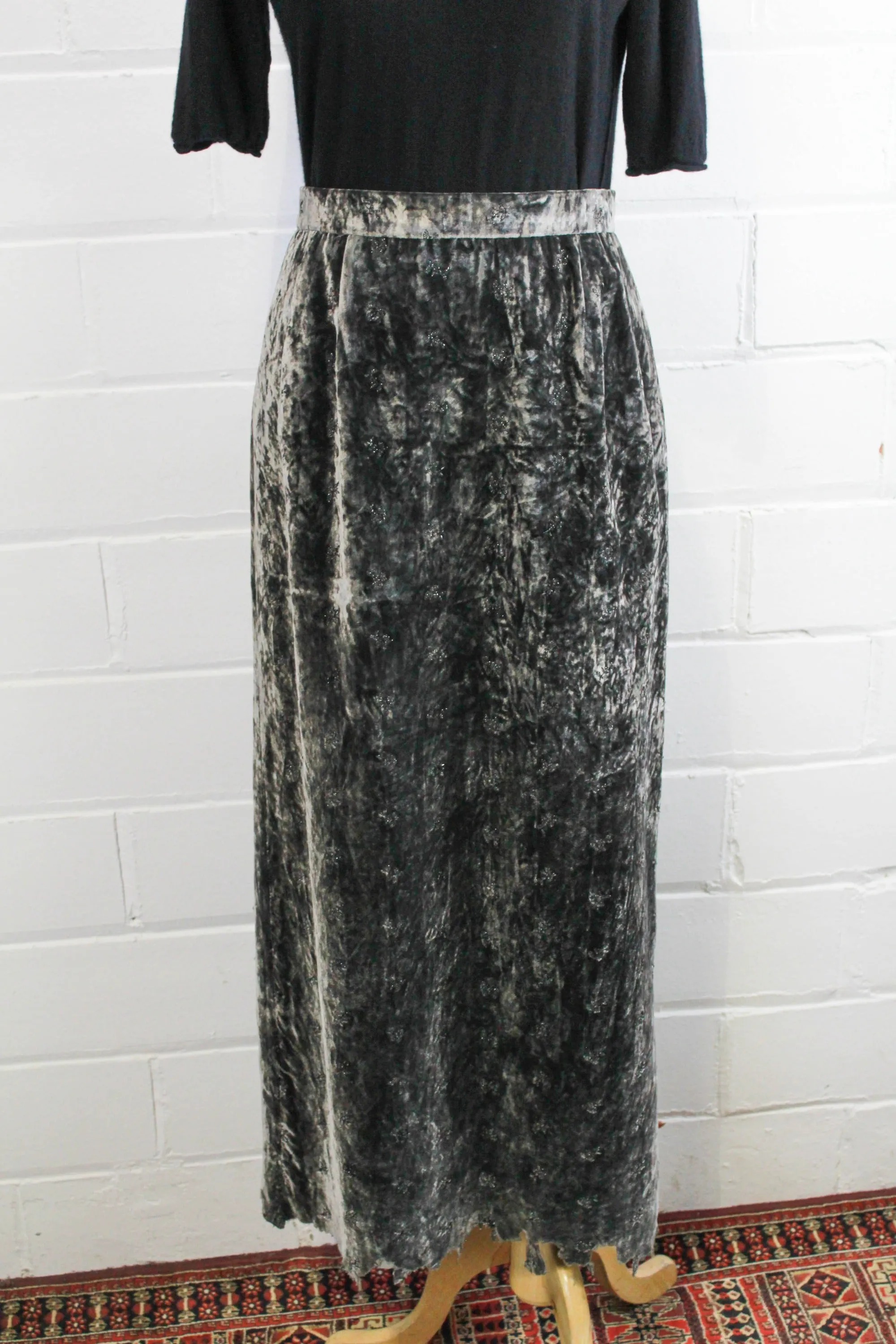 1990s Junya Watanabe Comme des Garcons Velvet Skirt, 28 Waist