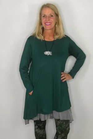 2AM Long Sleeve Tunic with Pockets - Emerald