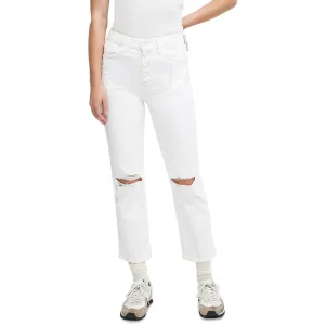 7 For All Mankind Womens Denim Straight Fit Cropped Jeans