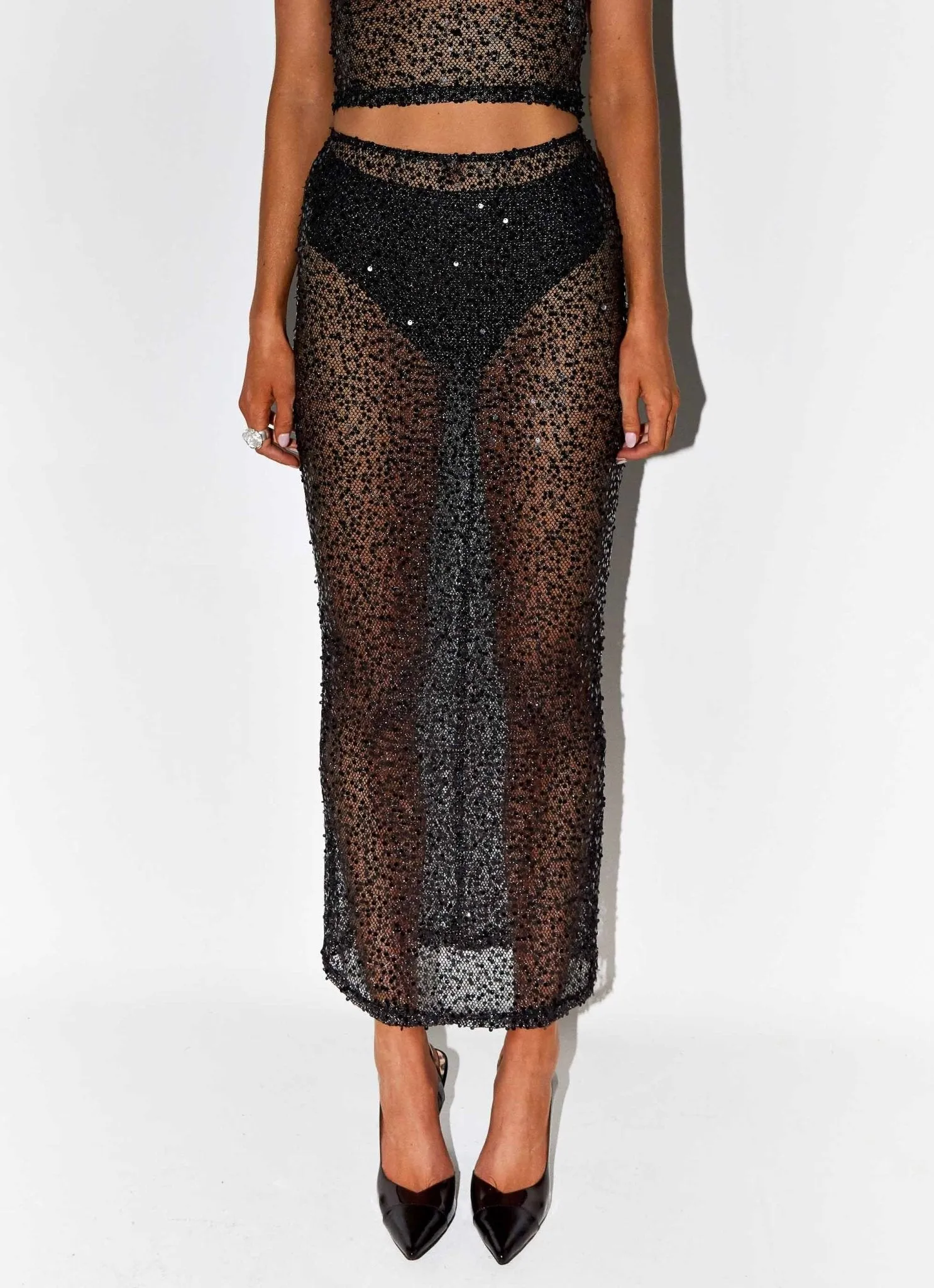 Afterhours Sequin Maxi Skirt - Midnight Stars