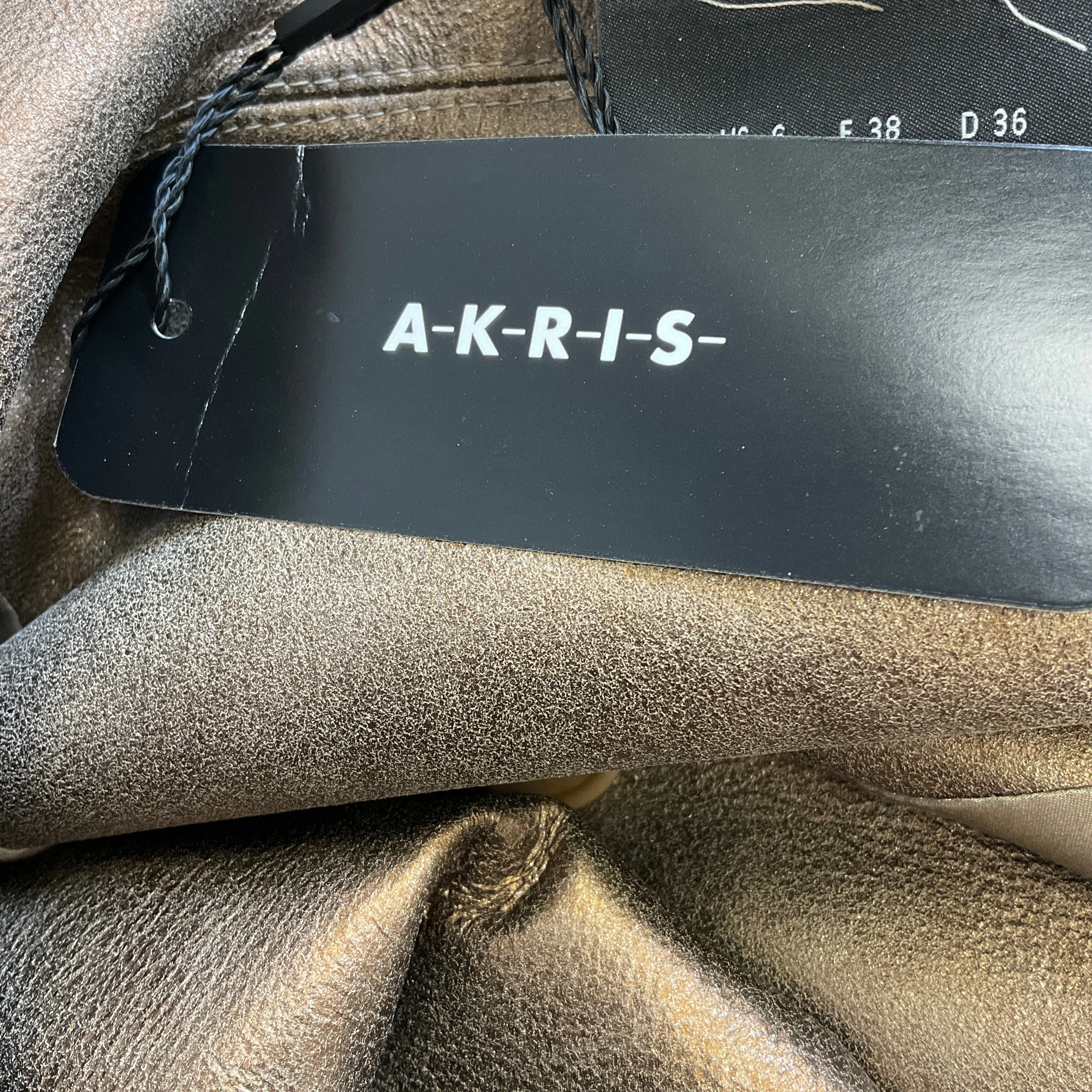 Akris Bronze Metallic Moto Zip Lambskin Leather Jacket