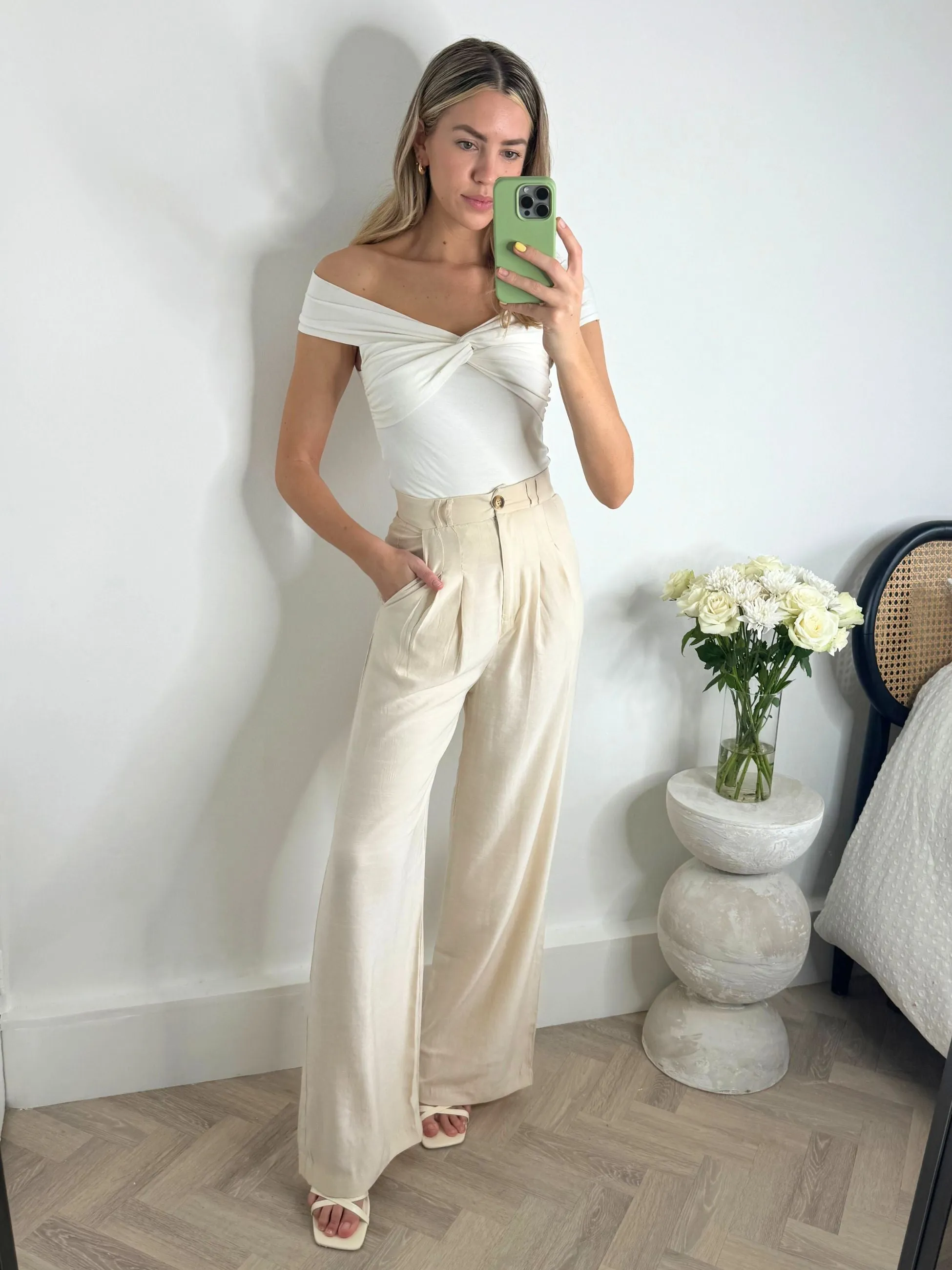 Albi Wide Leg Trouser / Cream