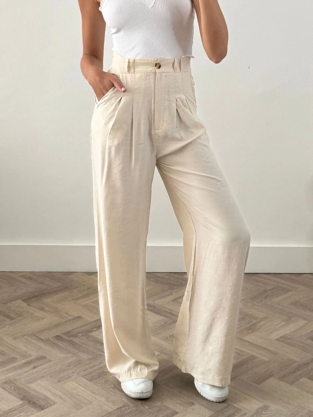 Albi Wide Leg Trouser / Cream