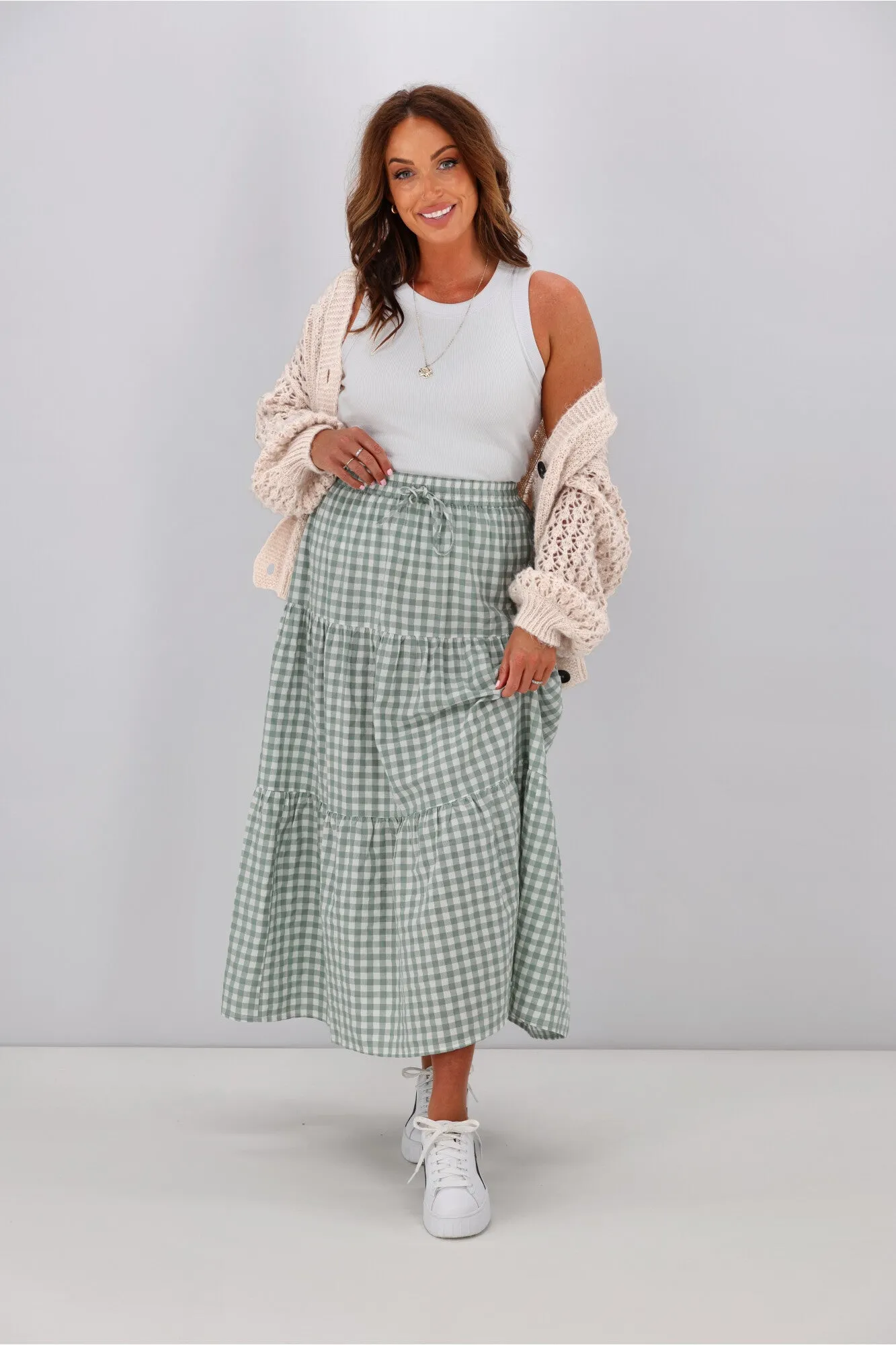 All About Eve Frankie Maxi Skirt Sage