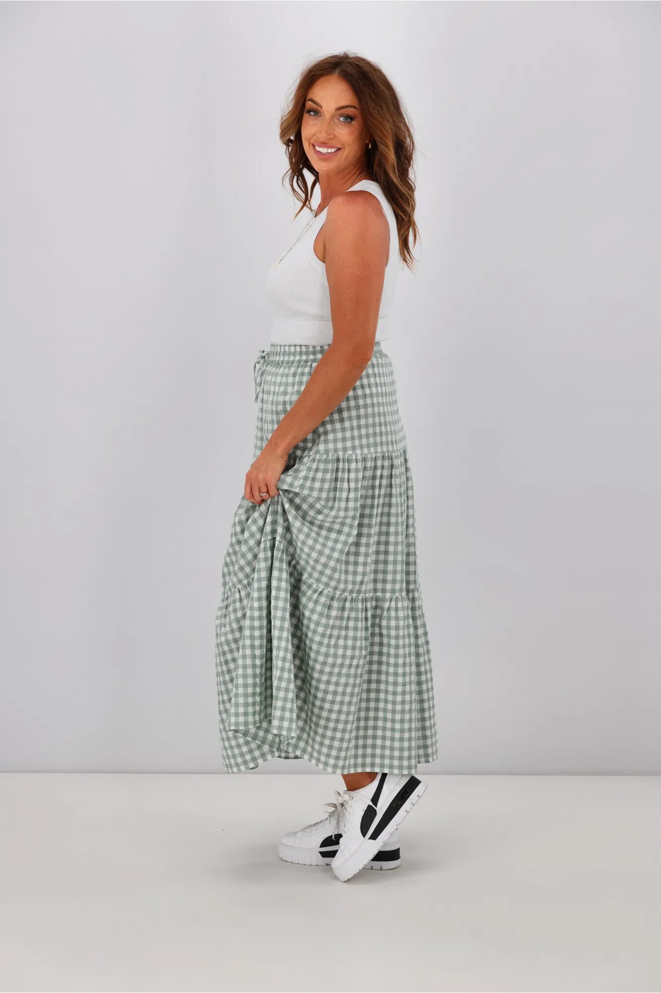 All About Eve Frankie Maxi Skirt Sage