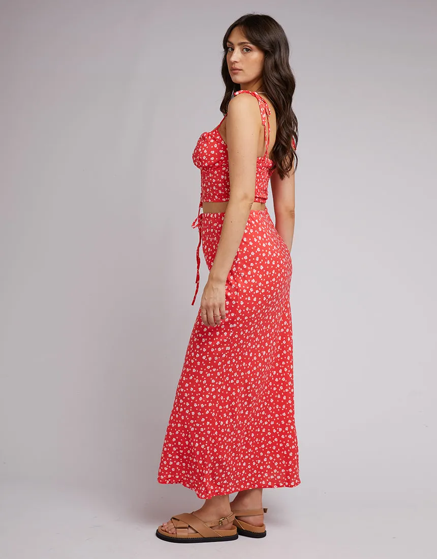 All About Eve Gigi Floral Maxi Skirt Red