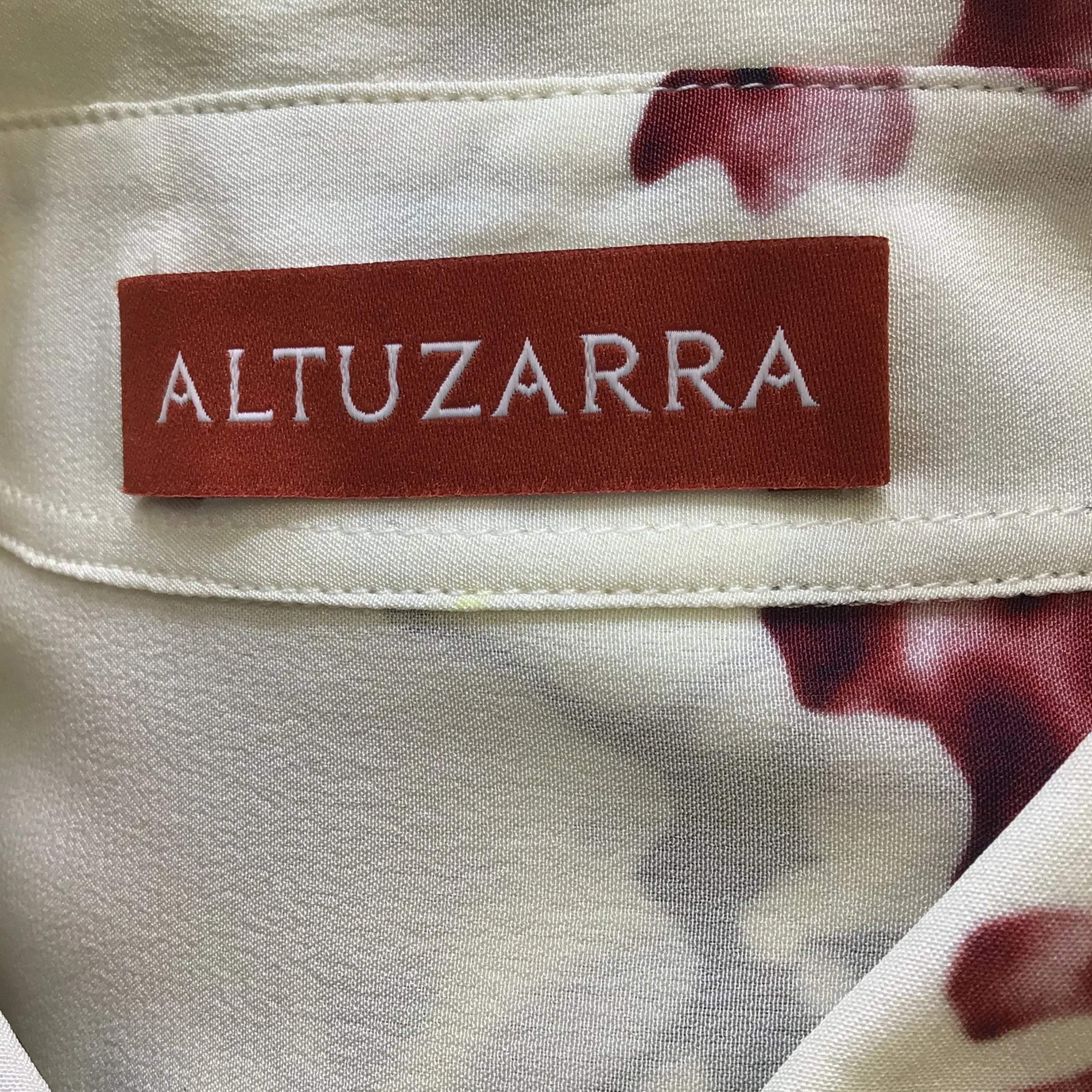 Altuzarra Ivory Cherry Blossom Print Long Sleeved Silk Blouse