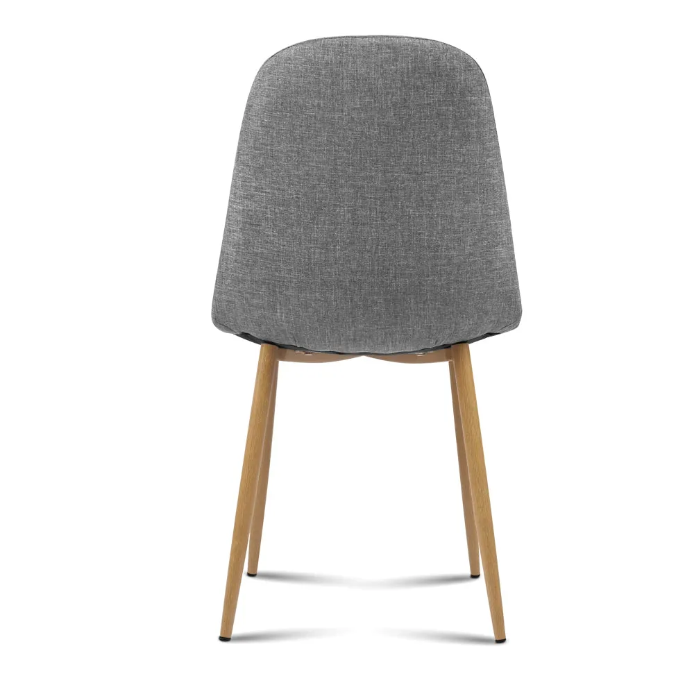 Artiss 4x Adamas Fabric Dining Chairs - Light Grey