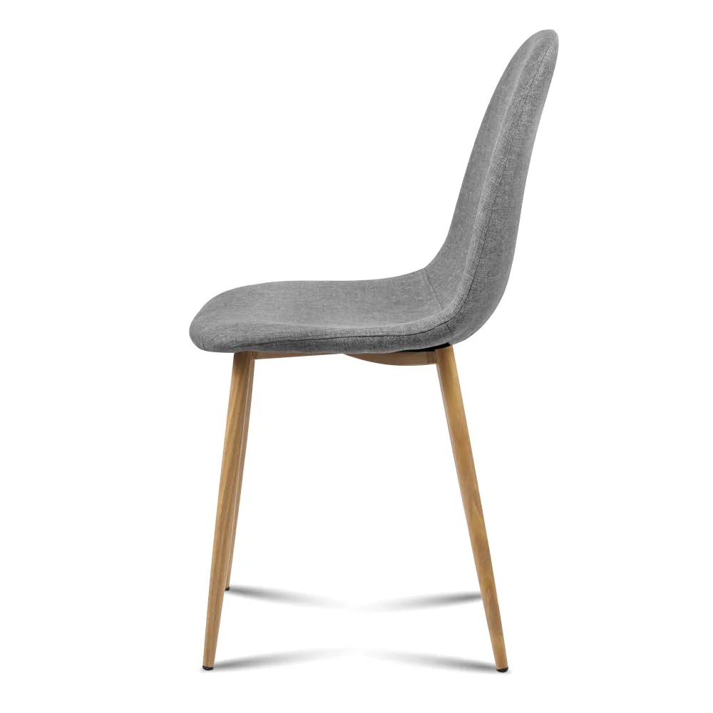 Artiss 4x Adamas Fabric Dining Chairs - Light Grey