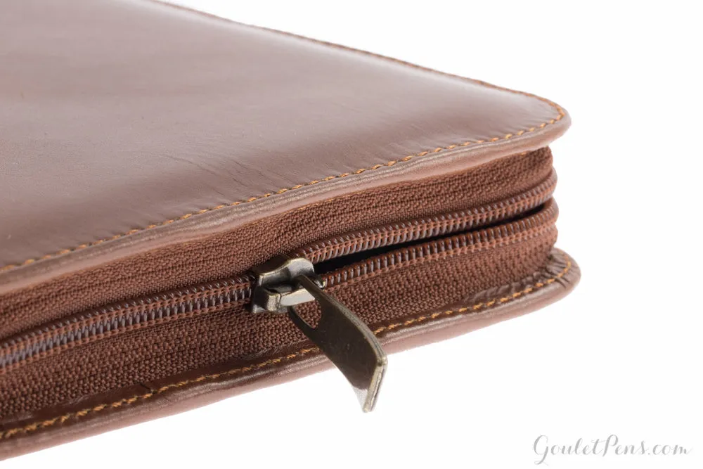 Aston Leather 20 Slot Pen Case - Cognac