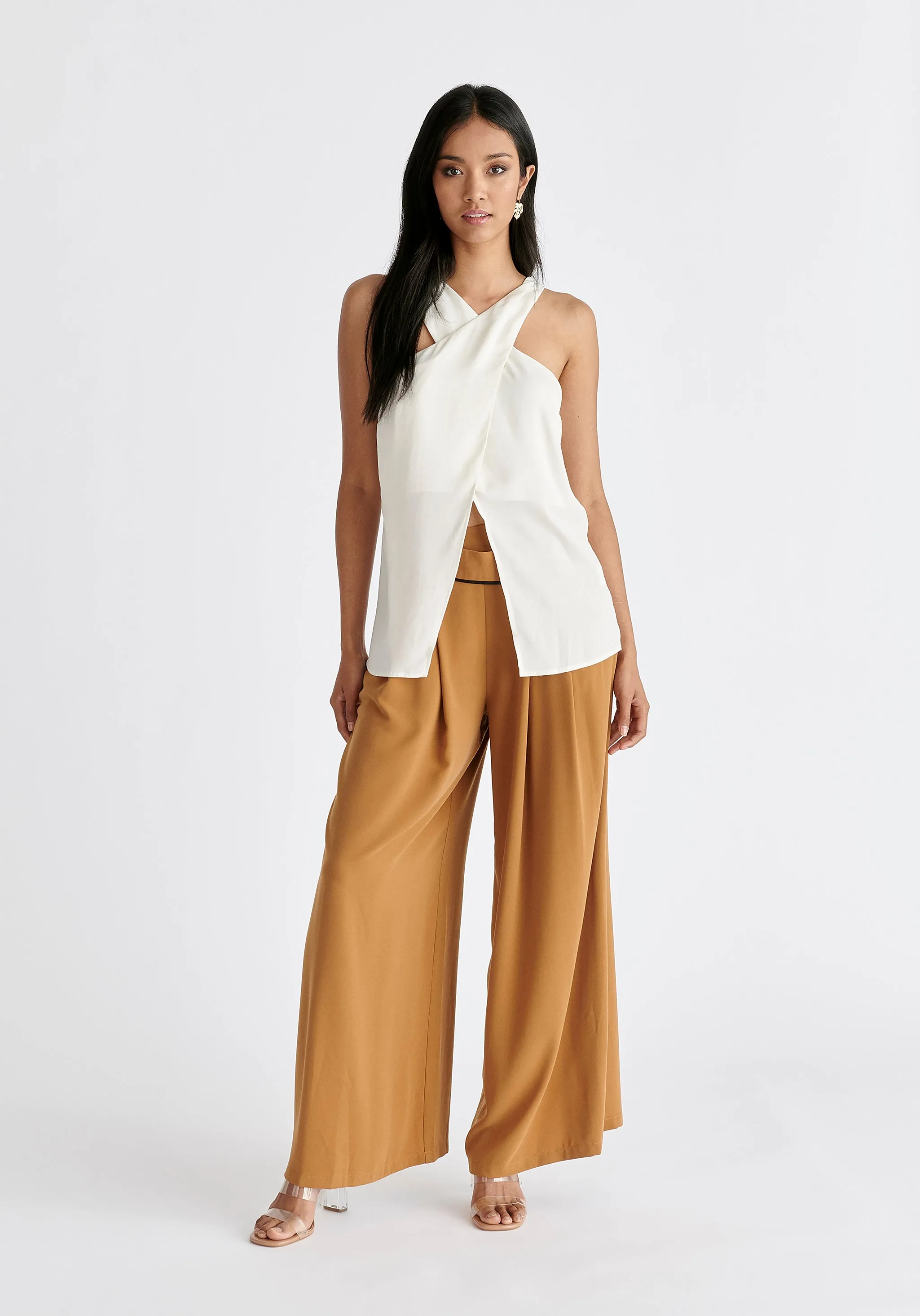 Asymmetric Waistband Trousers