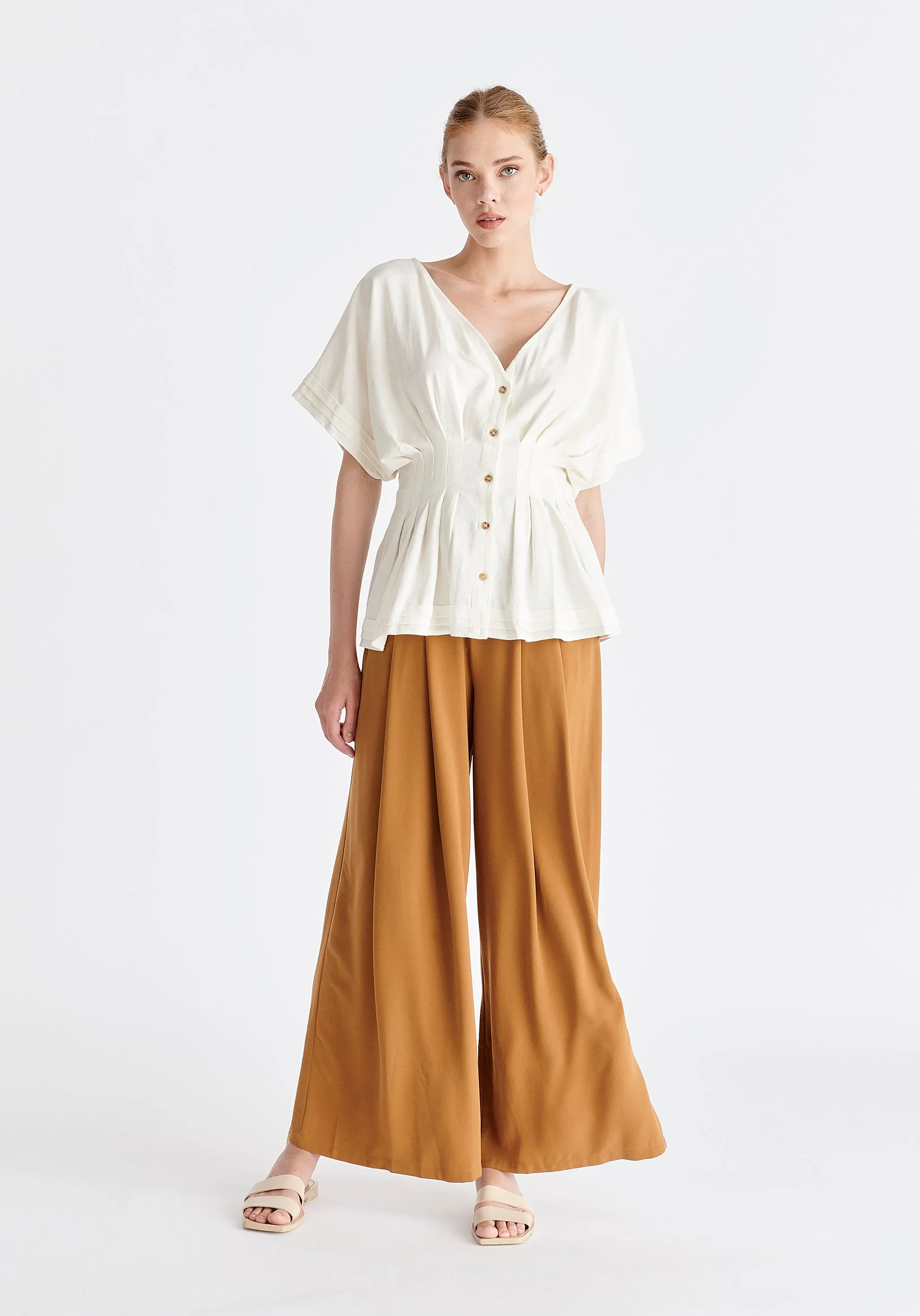 Asymmetric Waistband Trousers