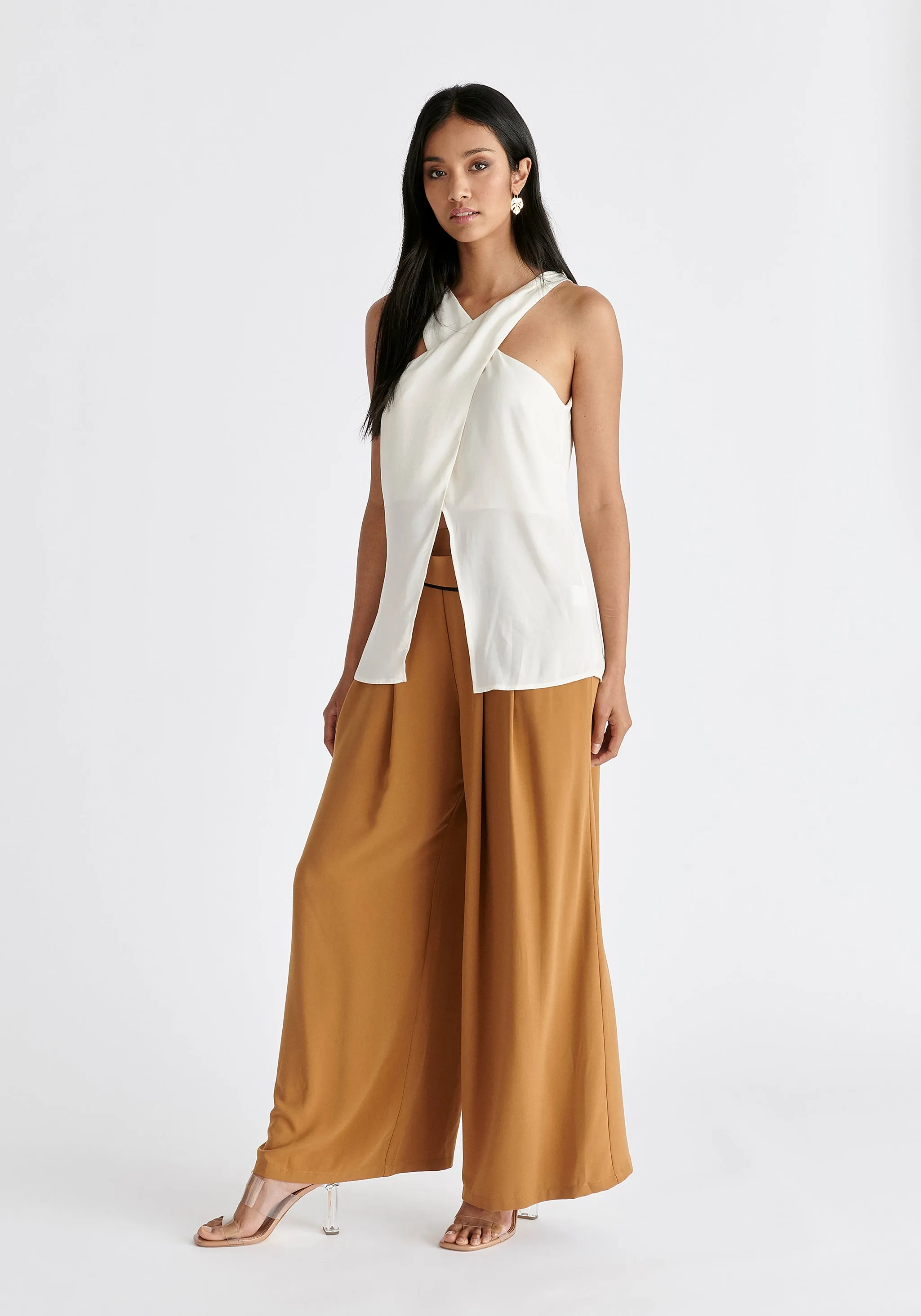 Asymmetric Waistband Trousers