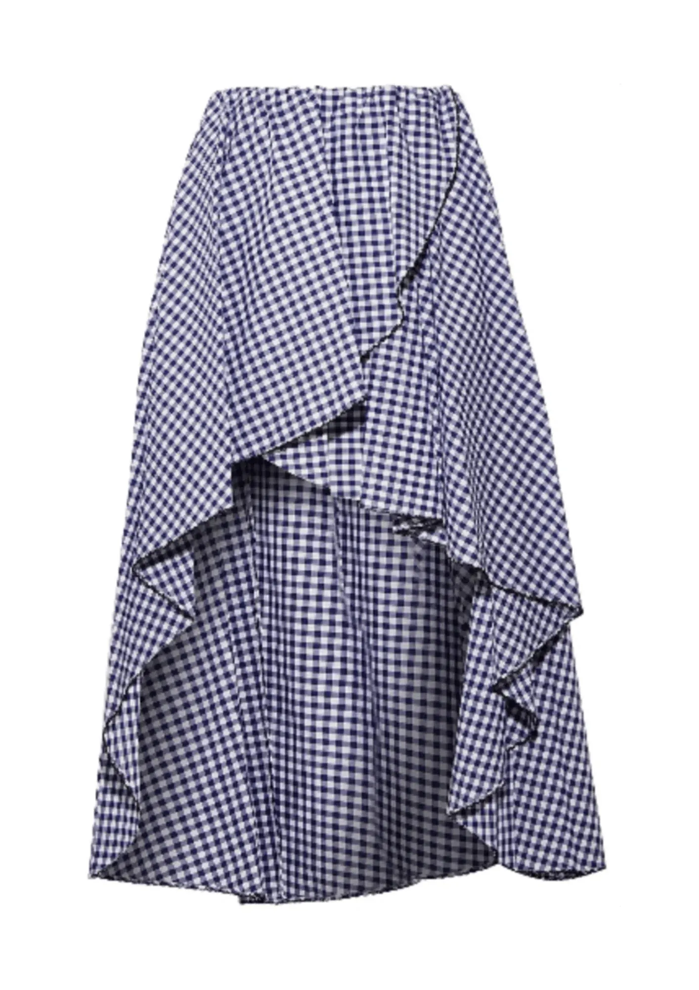 ASYMMETRICAL CHECKERED SKIRT