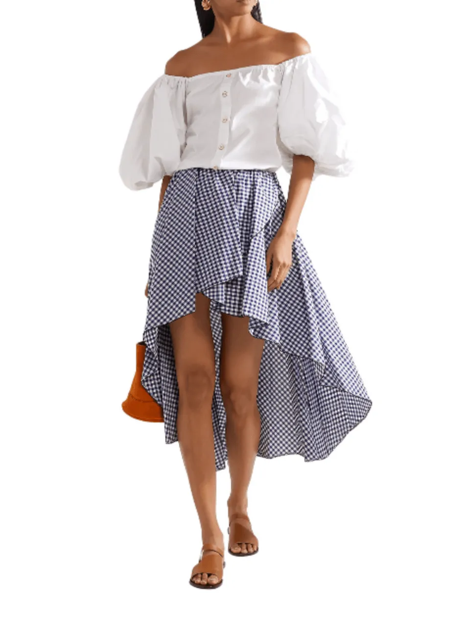 ASYMMETRICAL CHECKERED SKIRT