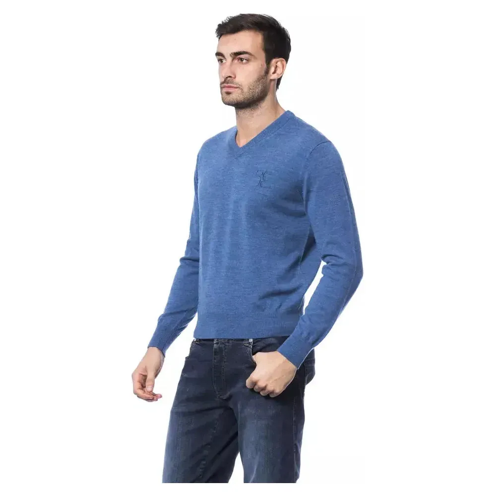 Billionaire Italian Couture Embroidered Merino Wool Crew Neck Sweater