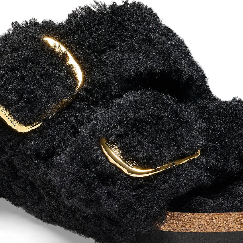 Birkenstock Arizona Big Buckle Shearling in Black Gold