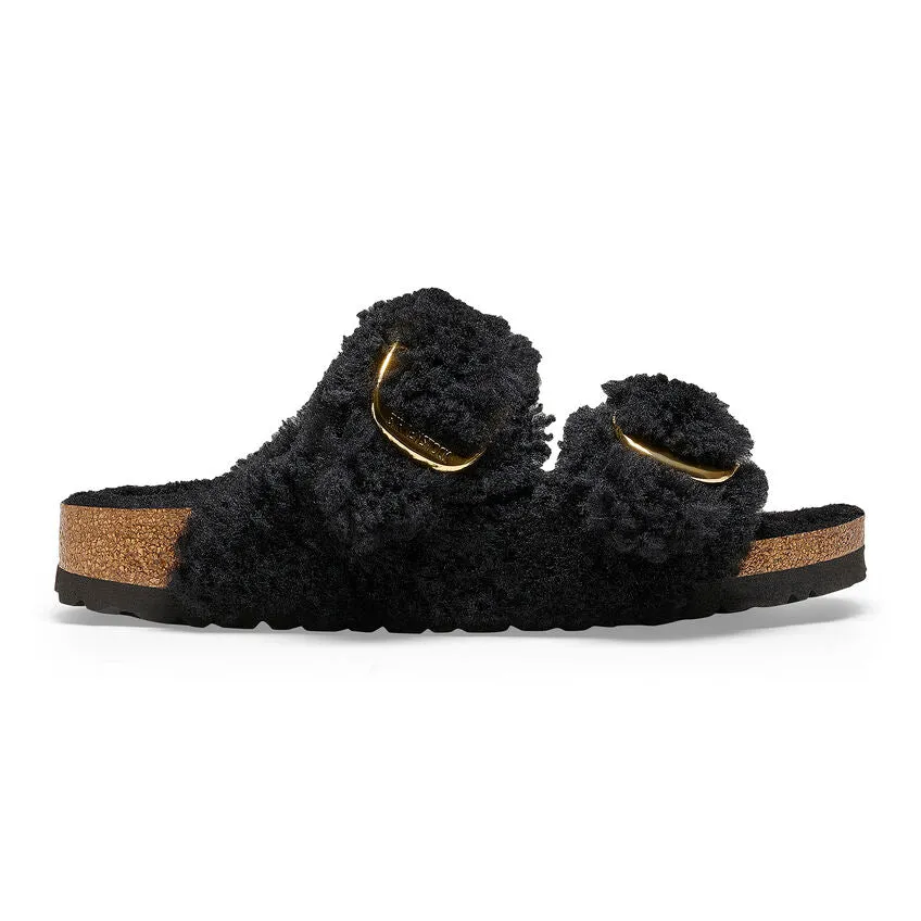 Birkenstock Arizona Big Buckle Shearling in Black Gold