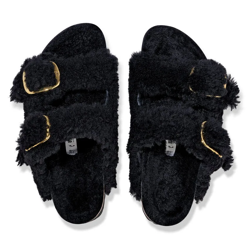 Birkenstock Arizona Big Buckle Shearling in Black Gold