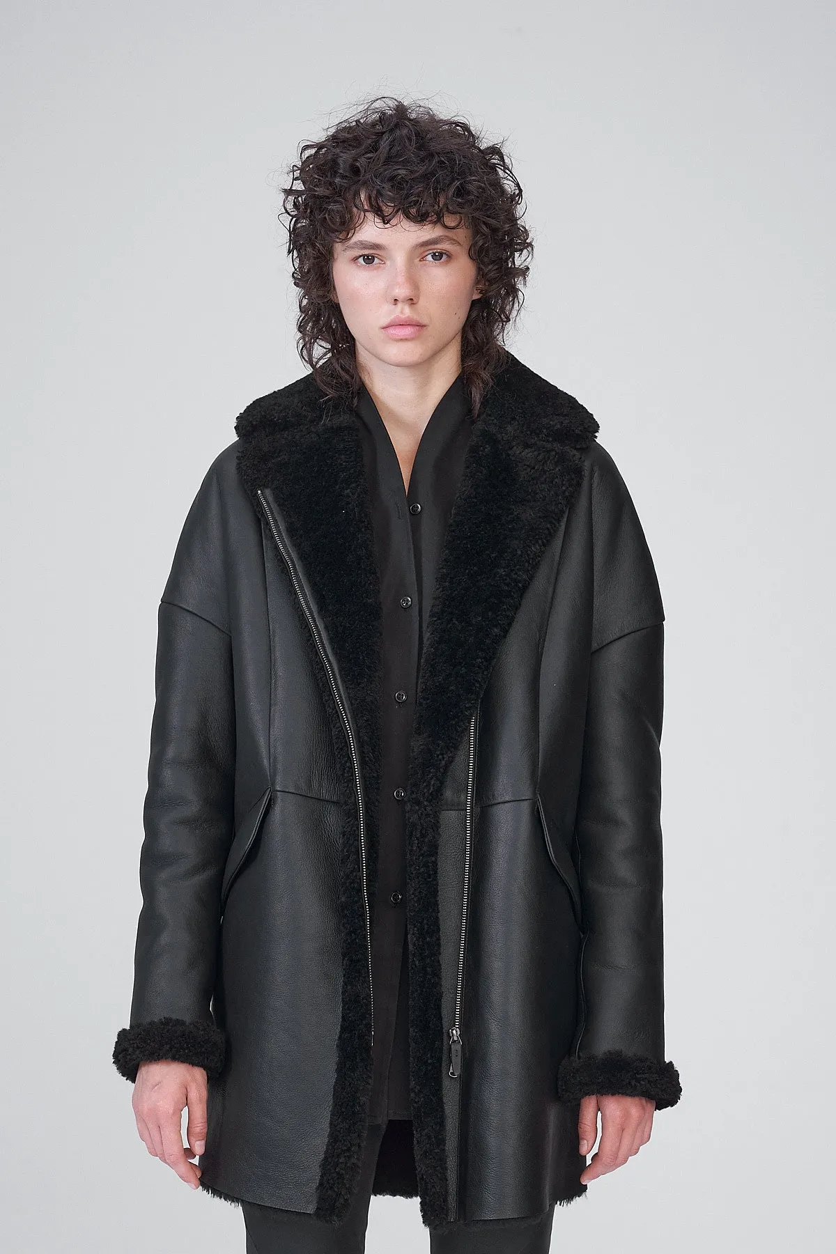 Black Shearling Coat