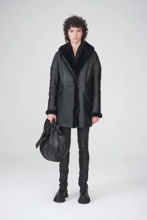 Black Shearling Coat