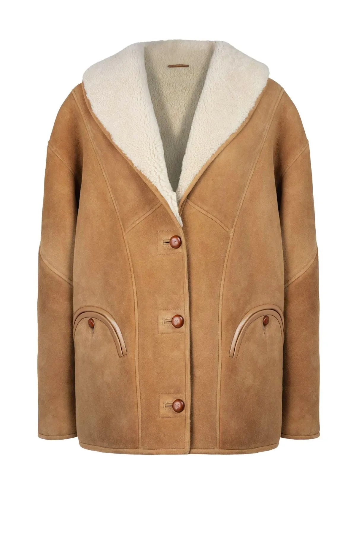 Blazé Milano Tatoosh Shearling Coat - Cognac