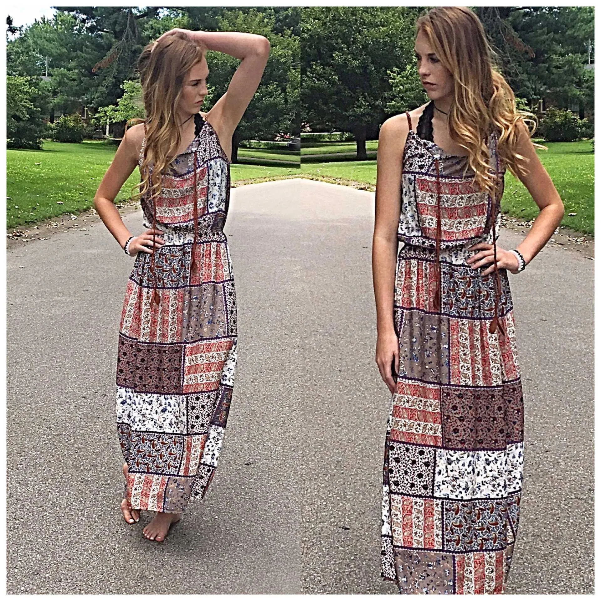 Boho Chic Patchwork Maxi