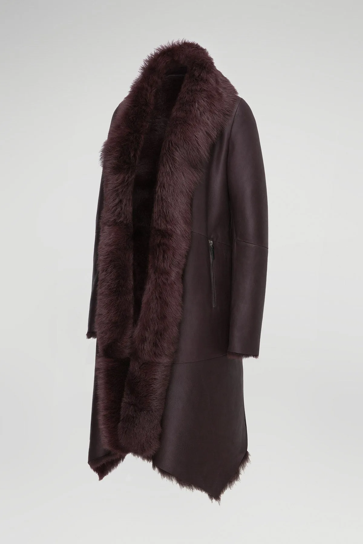 Bordeaux Shearling Coat