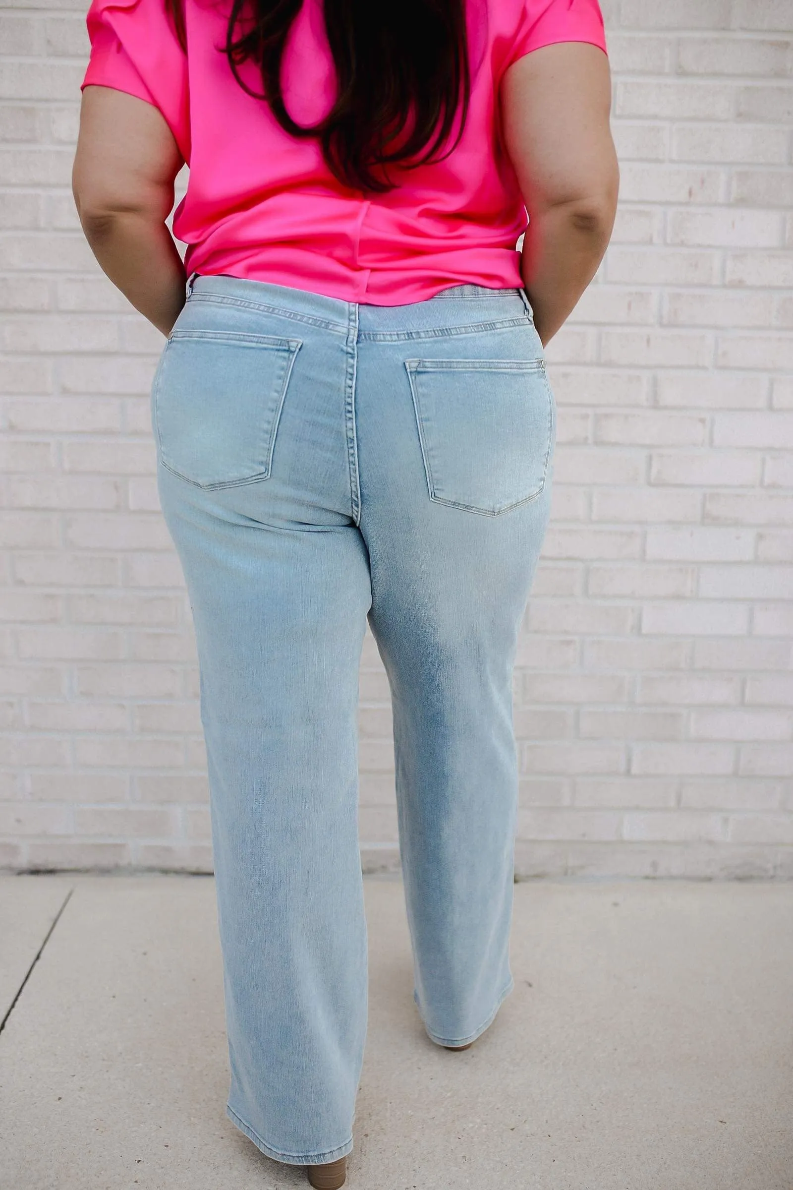 Brooke High Rise Control Top Vintage Wash Straight Jeans