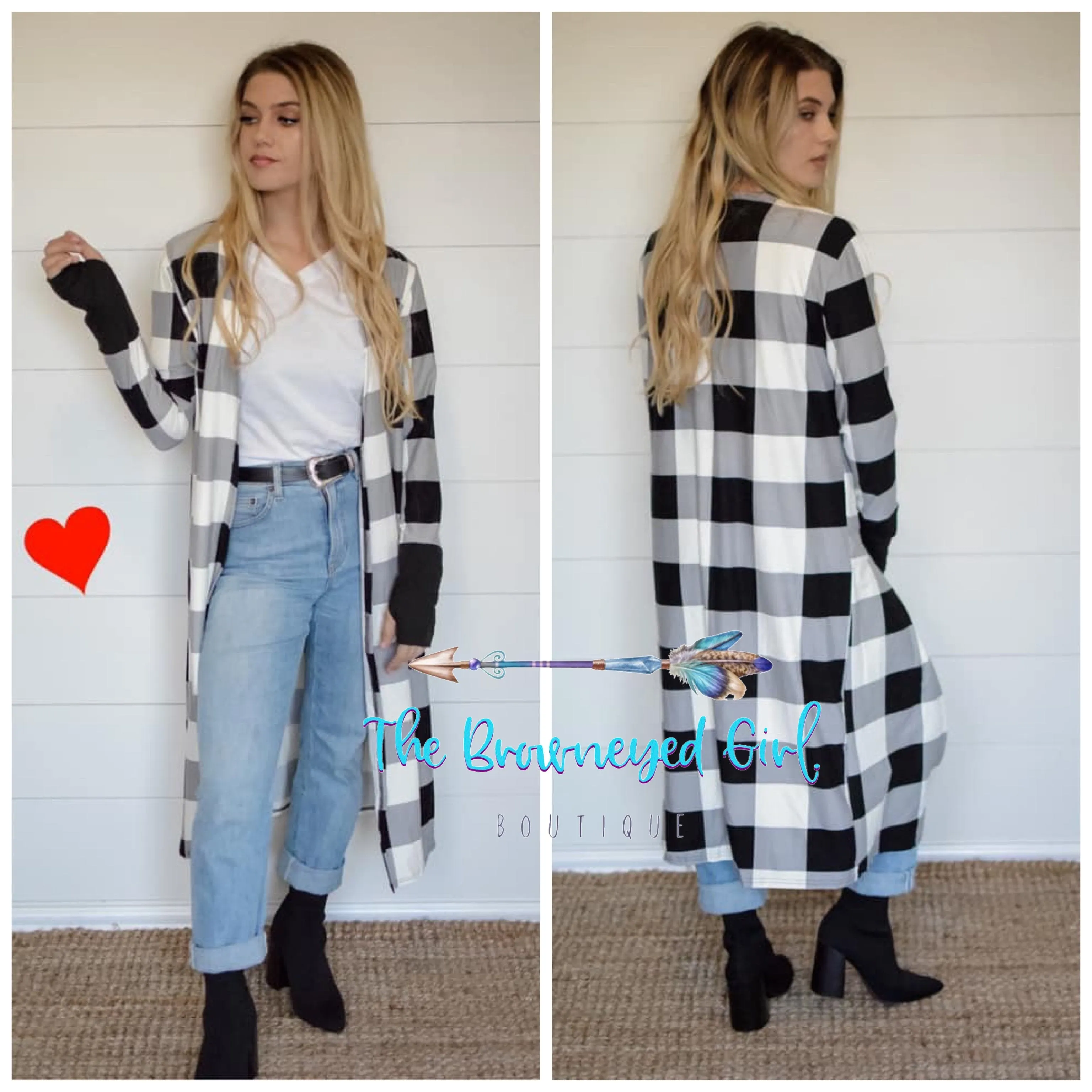 Buffalo Plaid Cardigan Long