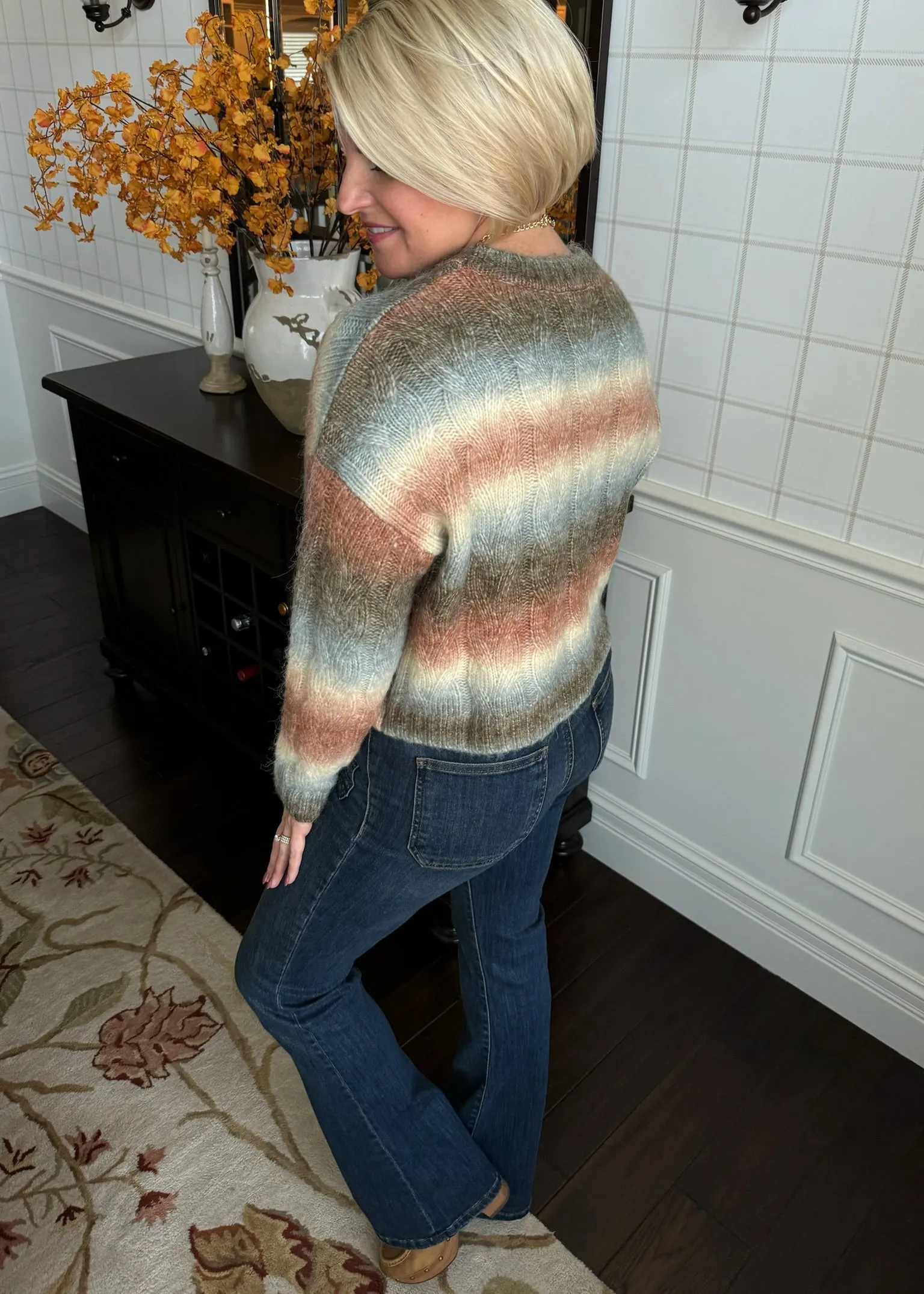 Cable Knit Space Dye Sweater