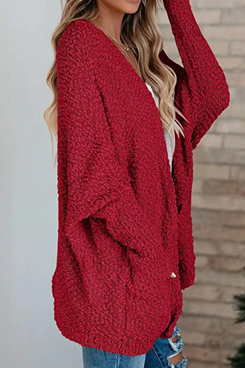 Casual Daily Solid Cardigan Cardigan Collar Tops