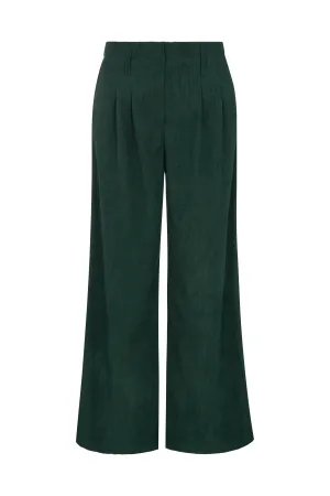 Catherine Wide Leg Corduroy Trouser In Green