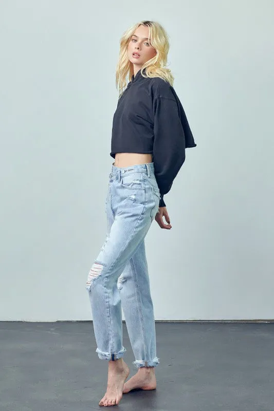 Denim Lab USA Crossover Boyfriend Jeans