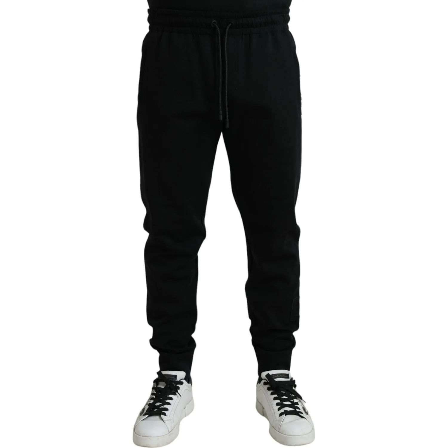 Dolce & Gabbana Elegant Black Jogger Pants - Cotton & Nylon Blend