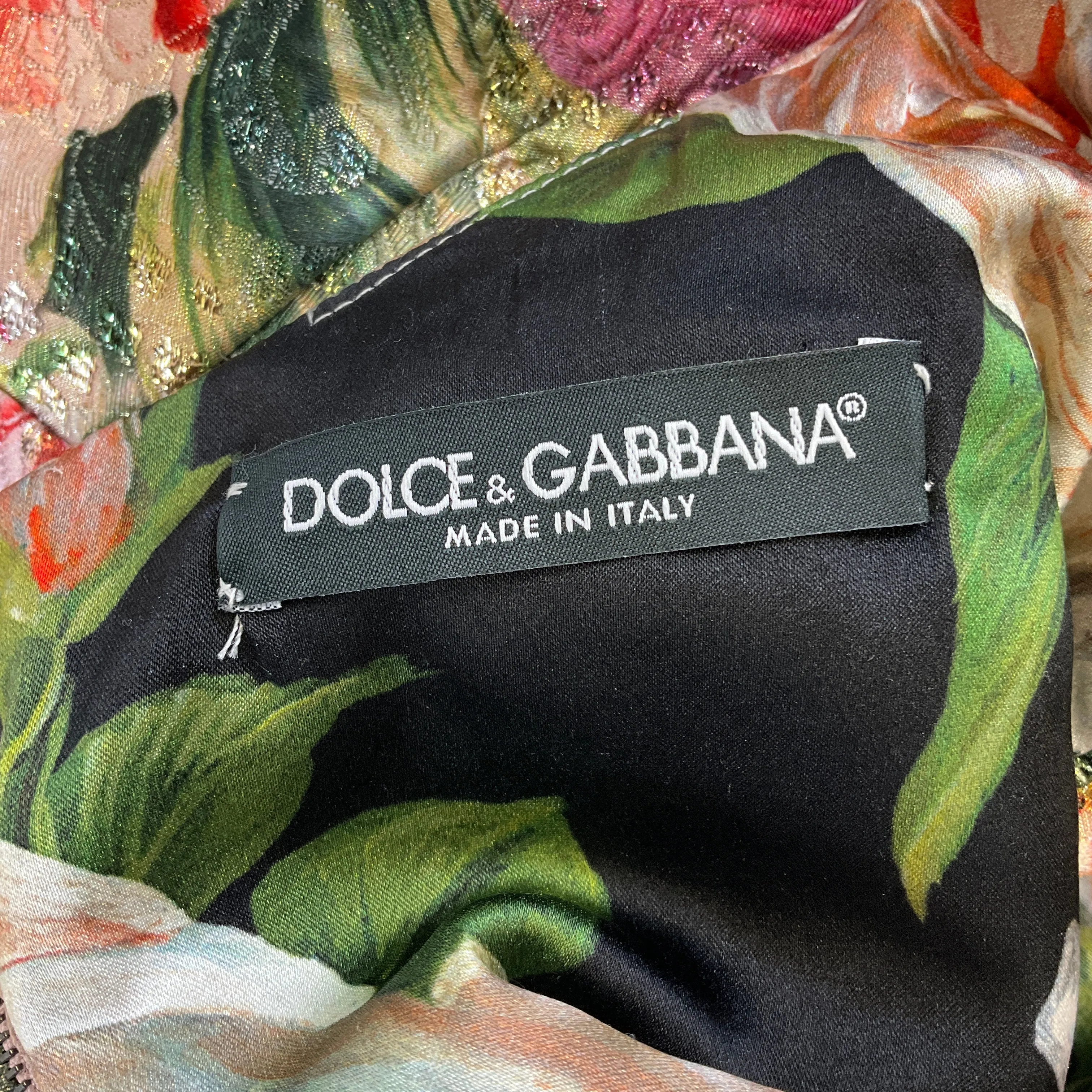 Dolce & Gabbana Multi Metallic Floral Jacquard Sleeveless Top