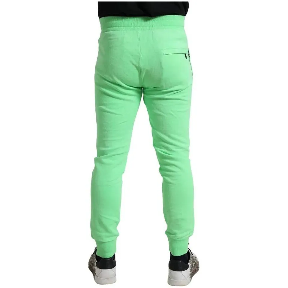 Dolce & Gabbana Neon Green Cotton Stretch Jogger Sweatpants Pants