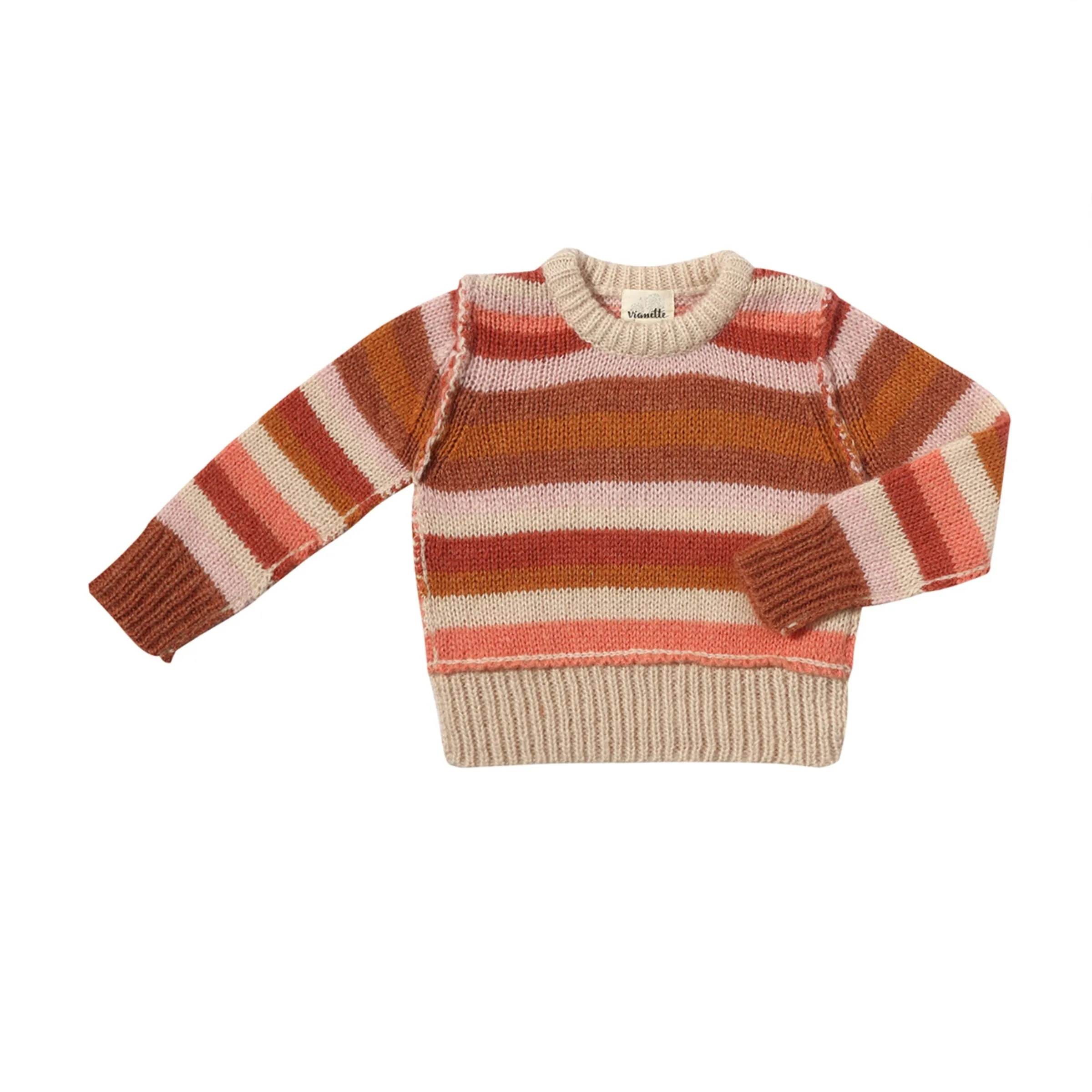 Donna Sweater, Coral Stripe