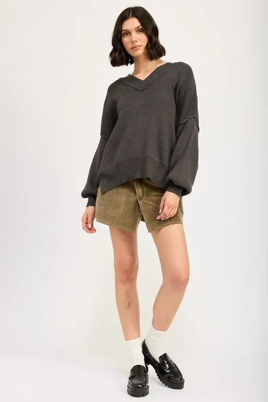 Emory Park OVERSIZED V NECK SWEATER