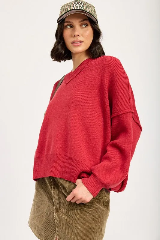 Emory Park OVERSIZED V NECK SWEATER