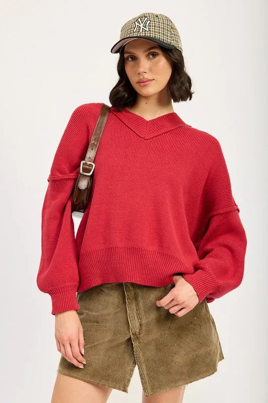 Emory Park OVERSIZED V NECK SWEATER