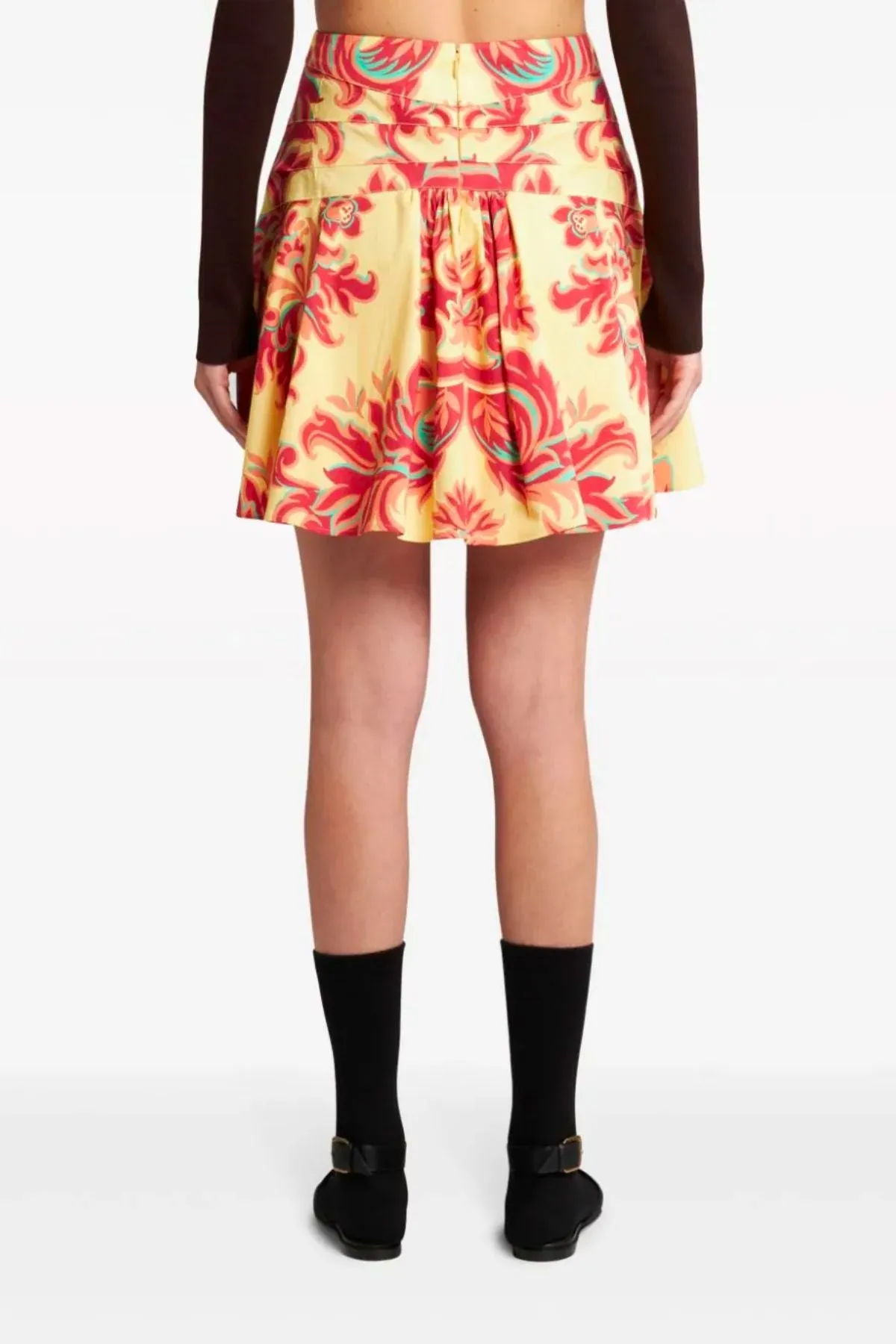 Etro Venus Print Cotton Mini Skirt - Yellow