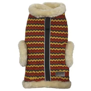 Fabdog | Multi Zig Zag Mammoth Lodge Shearling Dog Coat