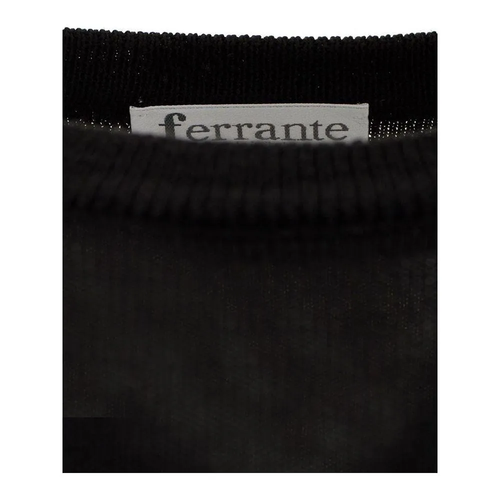 FERRANTE Elegant Black Wool Sweater for Men