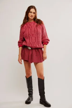 Frankie Cable Sweater Cherry