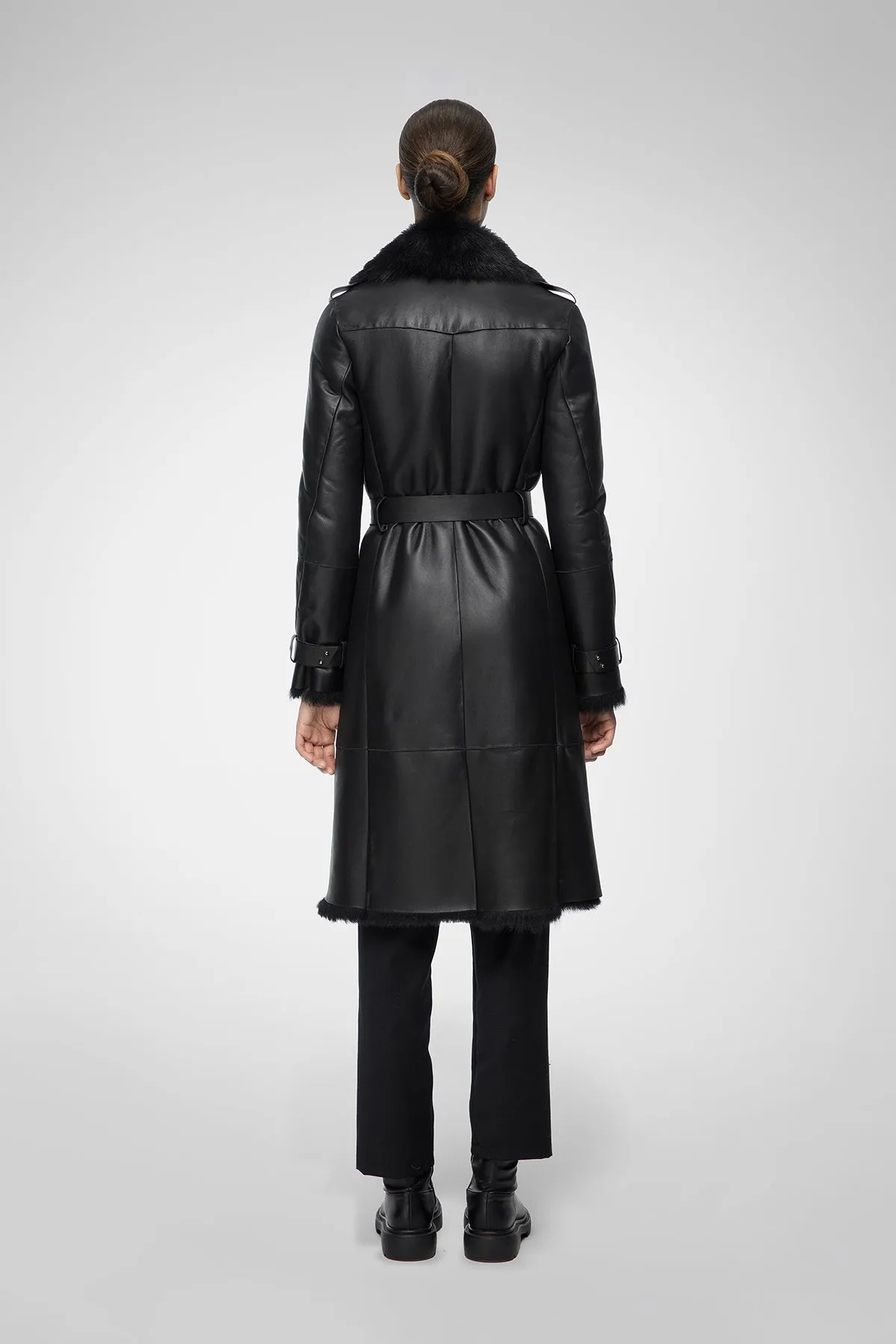 Harmony - Black Shearling Coat